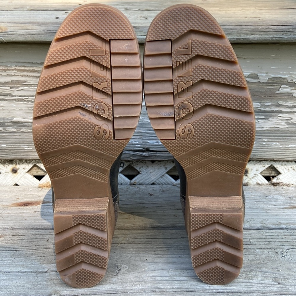 SOREL Cate Waterproof Leather & Suede Stacked Heel Boot Women’s Size 10 - Picture 8 of 14